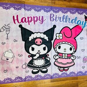 Kuromi Sanrio Birthday Party banner 5’ x 3’